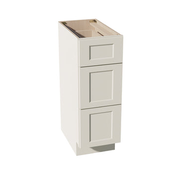 DI-VDB1221: Dallas Ivory Shaker 12"W x 34-1/2"H x 21"D 3 Drawers Vanity Base Cabinets