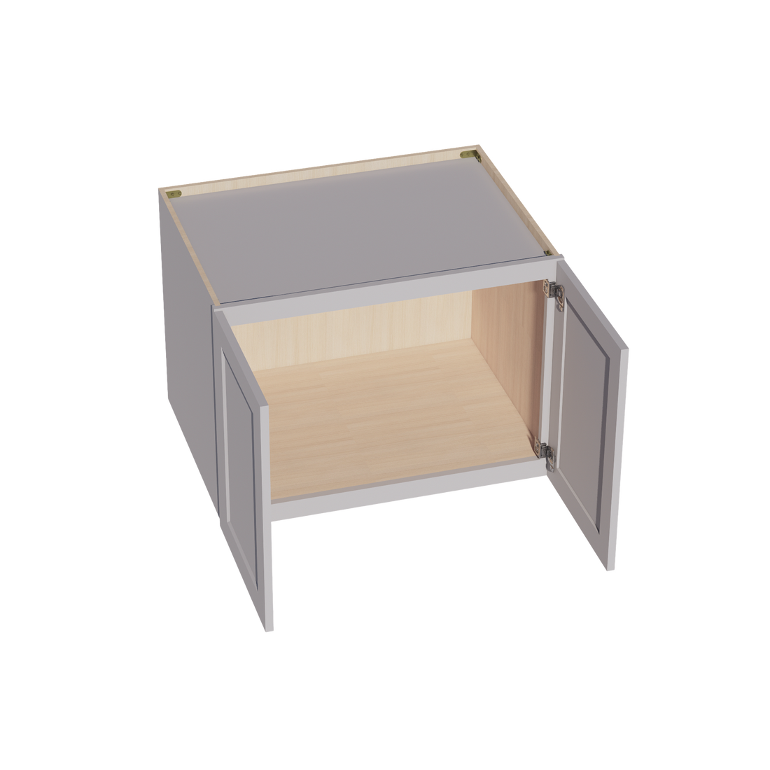 HA-W332424: Ash Gray Shaker 33"W x 24"H x 24"D 2 Doors & 1 Shelf Standard Bridge Wall Cabinet