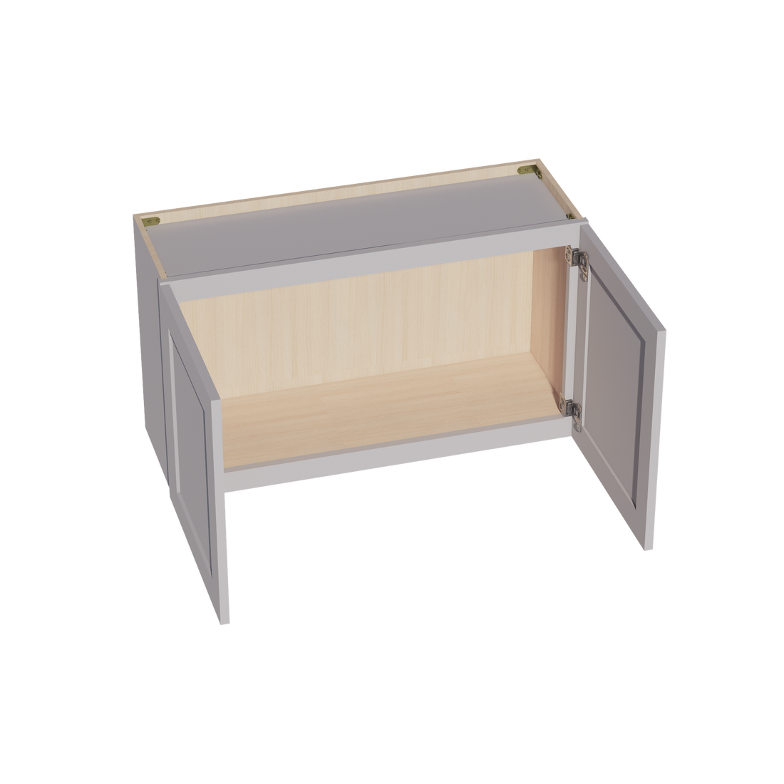 HA-W3621: Ash Gray Shaker 36"W x 21"H 2 Doors Standard Wall Bridge Cabinet