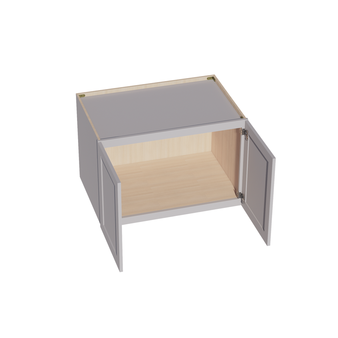 HA-W362424: Ash Gray Shaker 36"W x 24"H x 24"D 2 Doors & 1 Shelf Standard Bridge Wall Cabinet