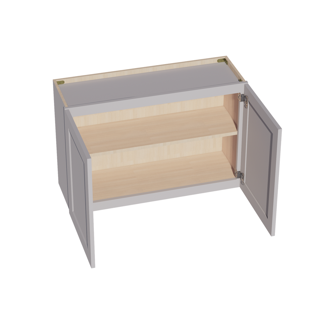 HA-W3624: Ash Gray Shaker 36"W x 24"H 2 Doors Standard Wall Bridge Cabinet