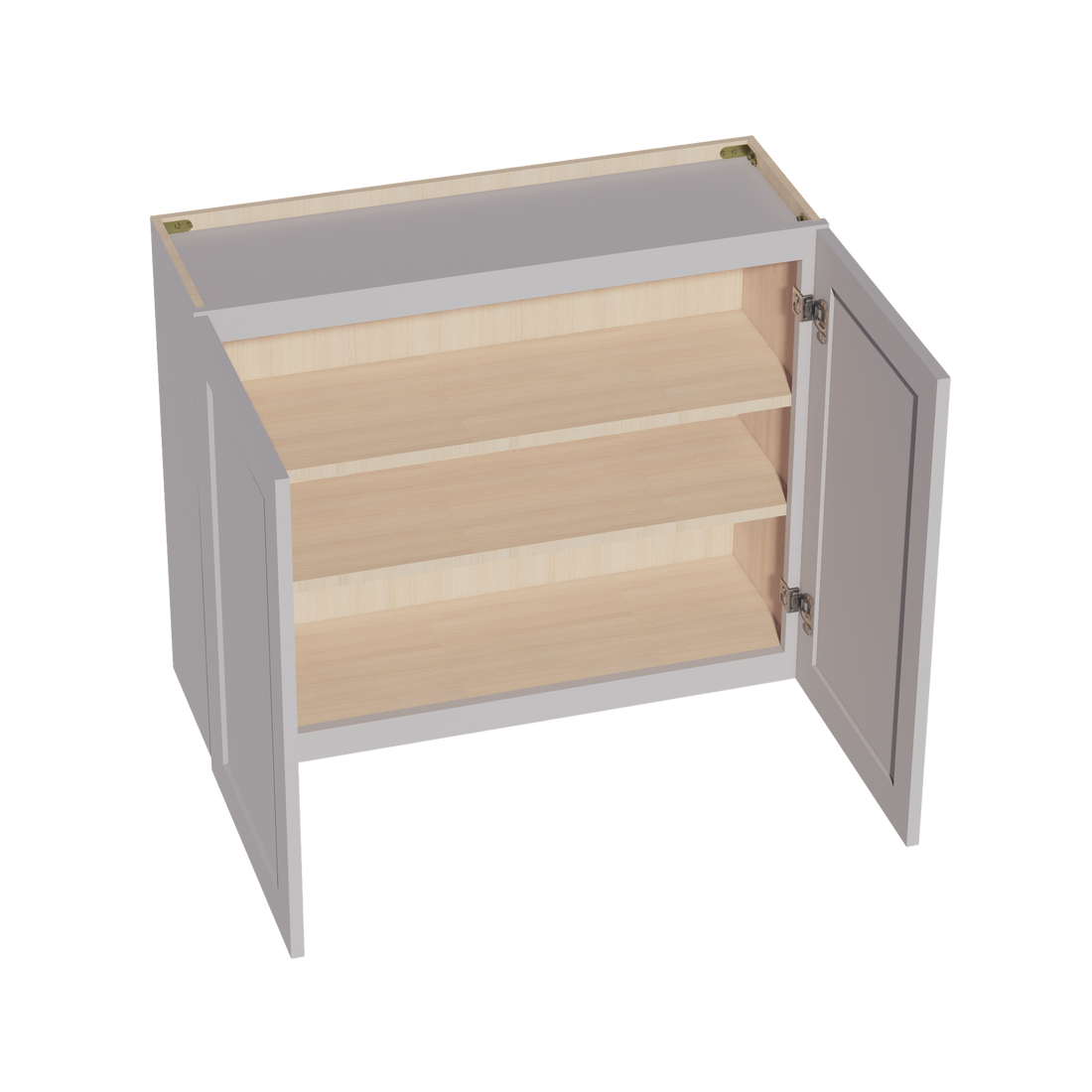 HA-W3630: Ash Gray Shaker 36"W x 30"H 2 Doors & 2 Shelves Standard Wall Cabinet