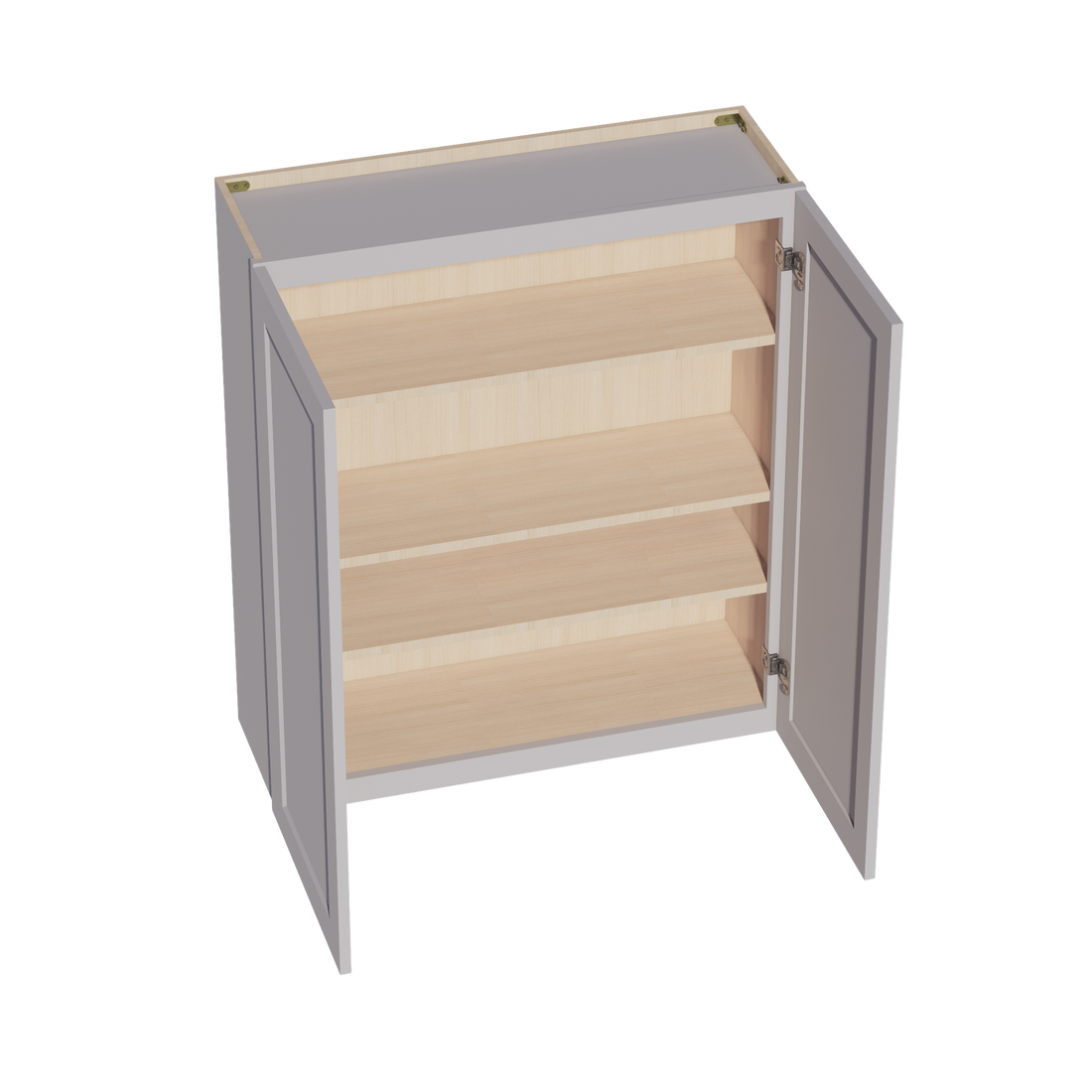 HA-W3642: Ash Gray Shaker 36"W x 42"H 2 Doors & 3 Shelves Standard Wall Cabinet