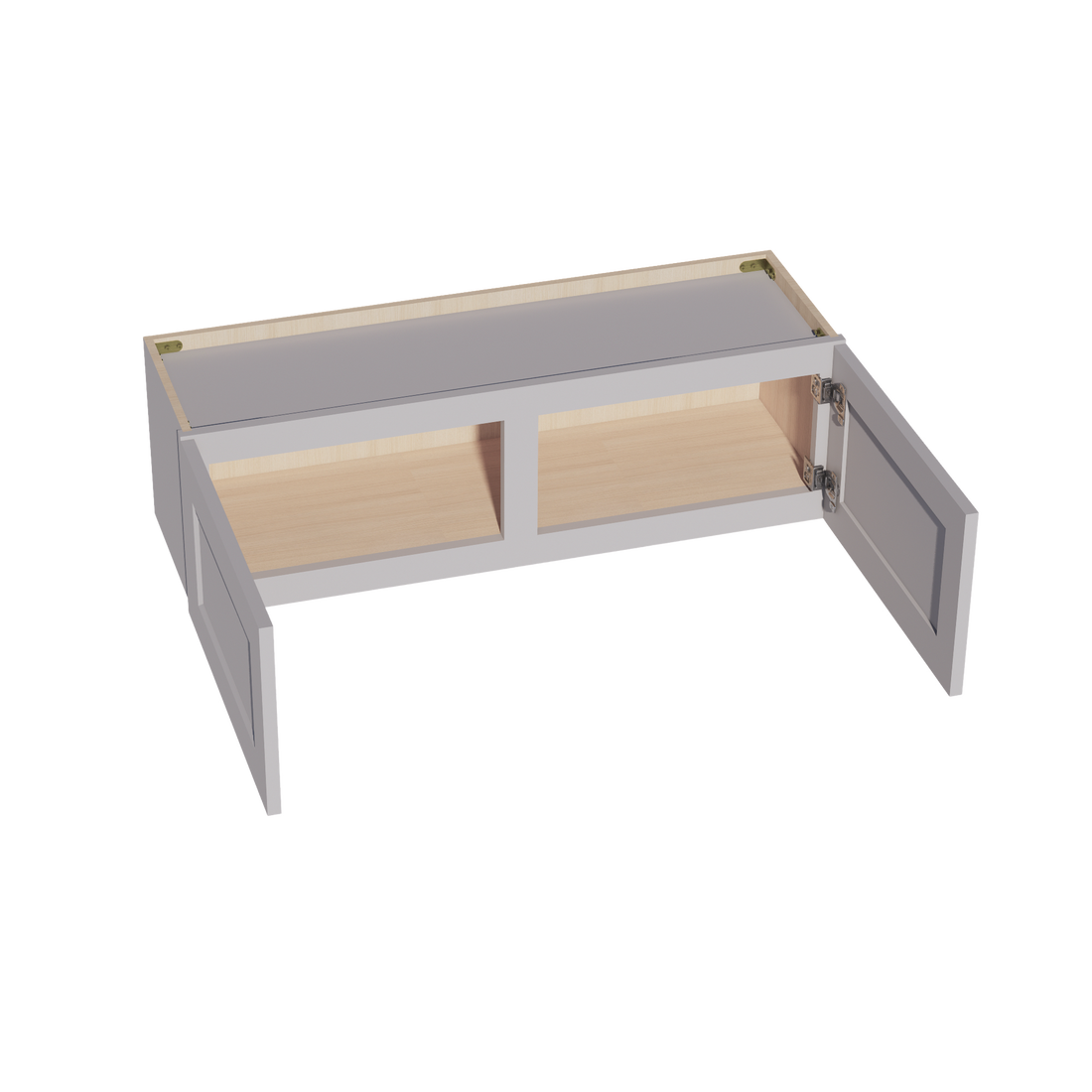 HA-W3912: Ash Gray Shaker 39"W x 12"H 2 Doors Standard Wall Bridge Cabinet