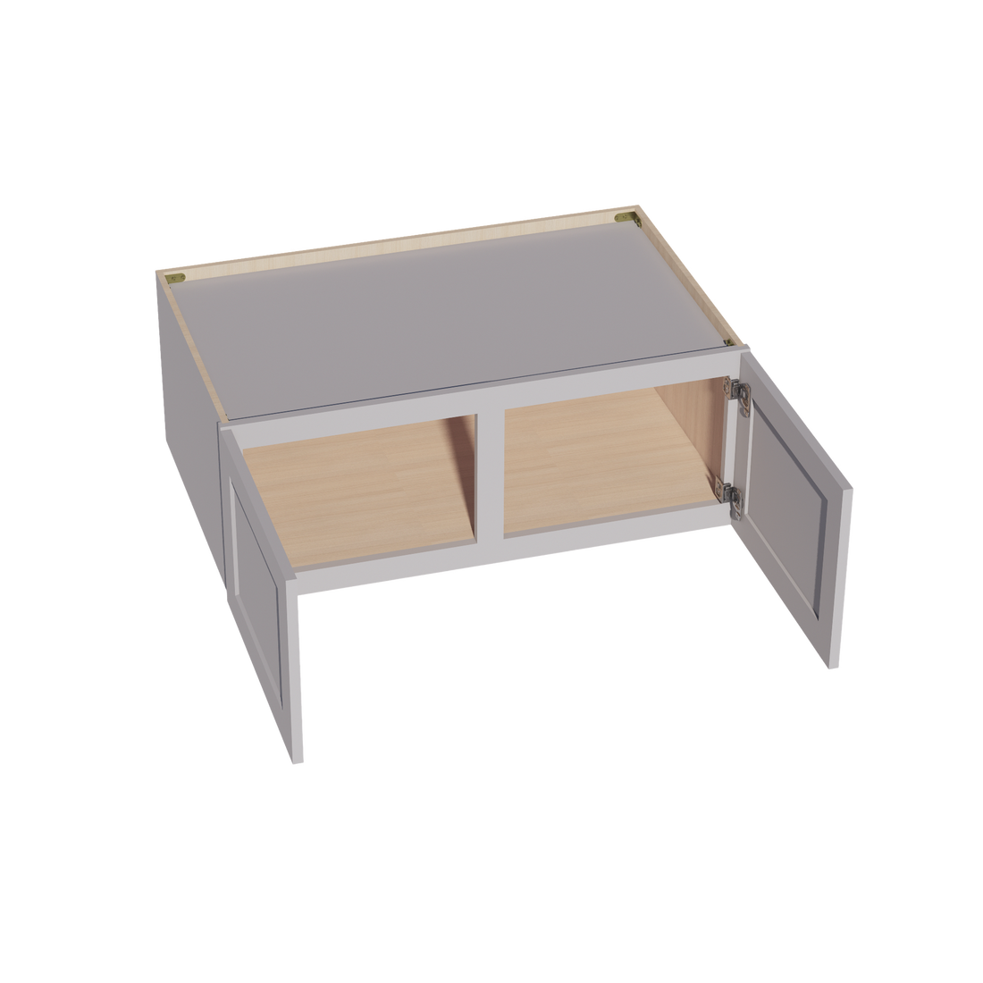 HA-W391524: Ash Gray Shaker 39"W x 15"H x 24"D 2 Doors Standard Bridge Wall Cabinet
