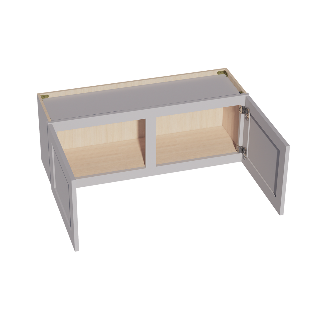 HA-W3915: Ash Gray Shaker 39"W x 15"H 2 Doors Standard Wall Bridge Cabinet
