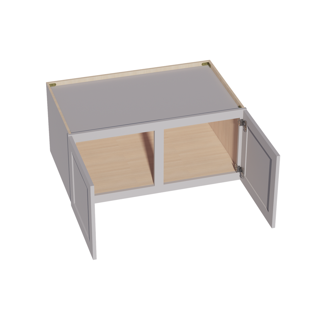 HA-W391824: Ash Gray Shaker 39"W x 18"H x 24"D 2 Doors Standard Bridge Wall Cabinet