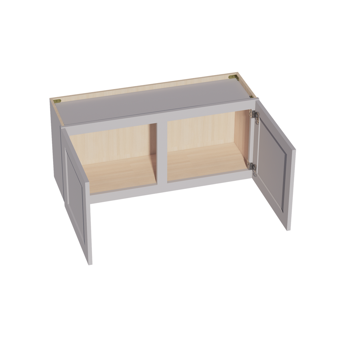 HA-W3918: Ash Gray Shaker 39"W x 18"H 2 Doors Standard Wall Bridge Cabinet