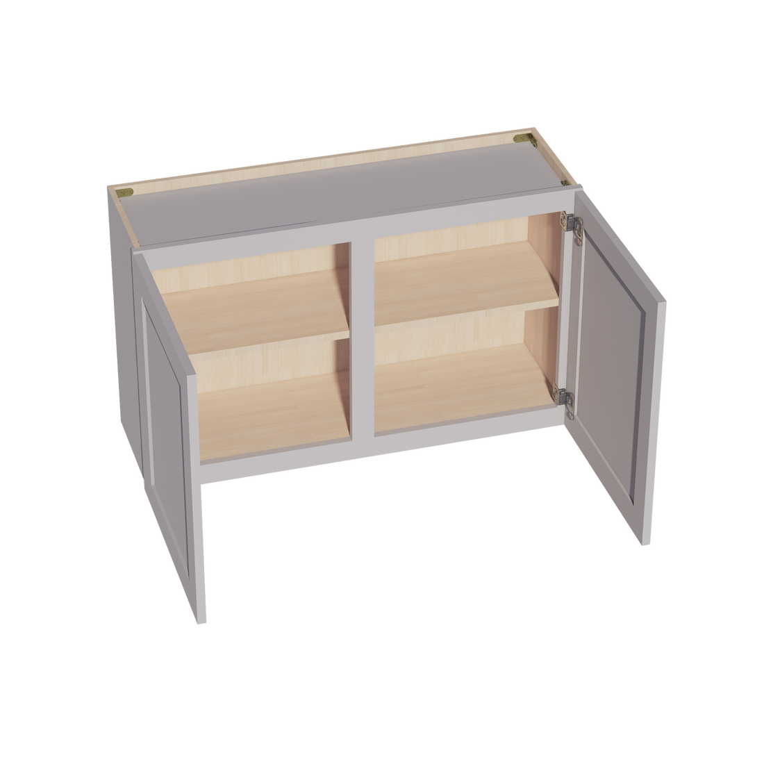 HA-W3924: Ash Gray Shaker 39"W x 24"H 2 Doors Standard Wall Bridge Cabinet
