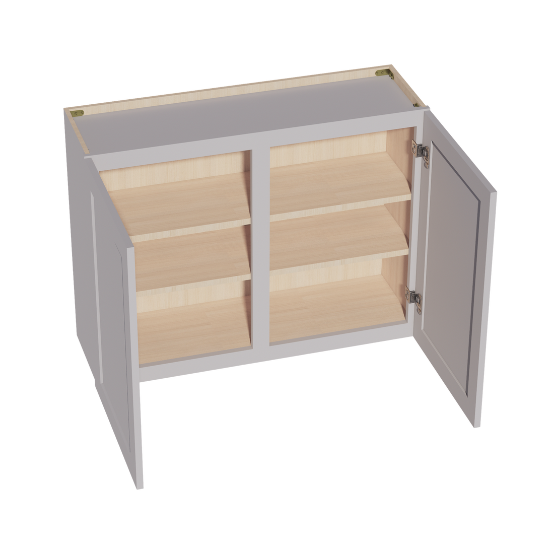 HA-W3930: Ash Gray Shaker 39"W x 30"H 2 Doors & 2 Shelves Standard Wall Cabinet