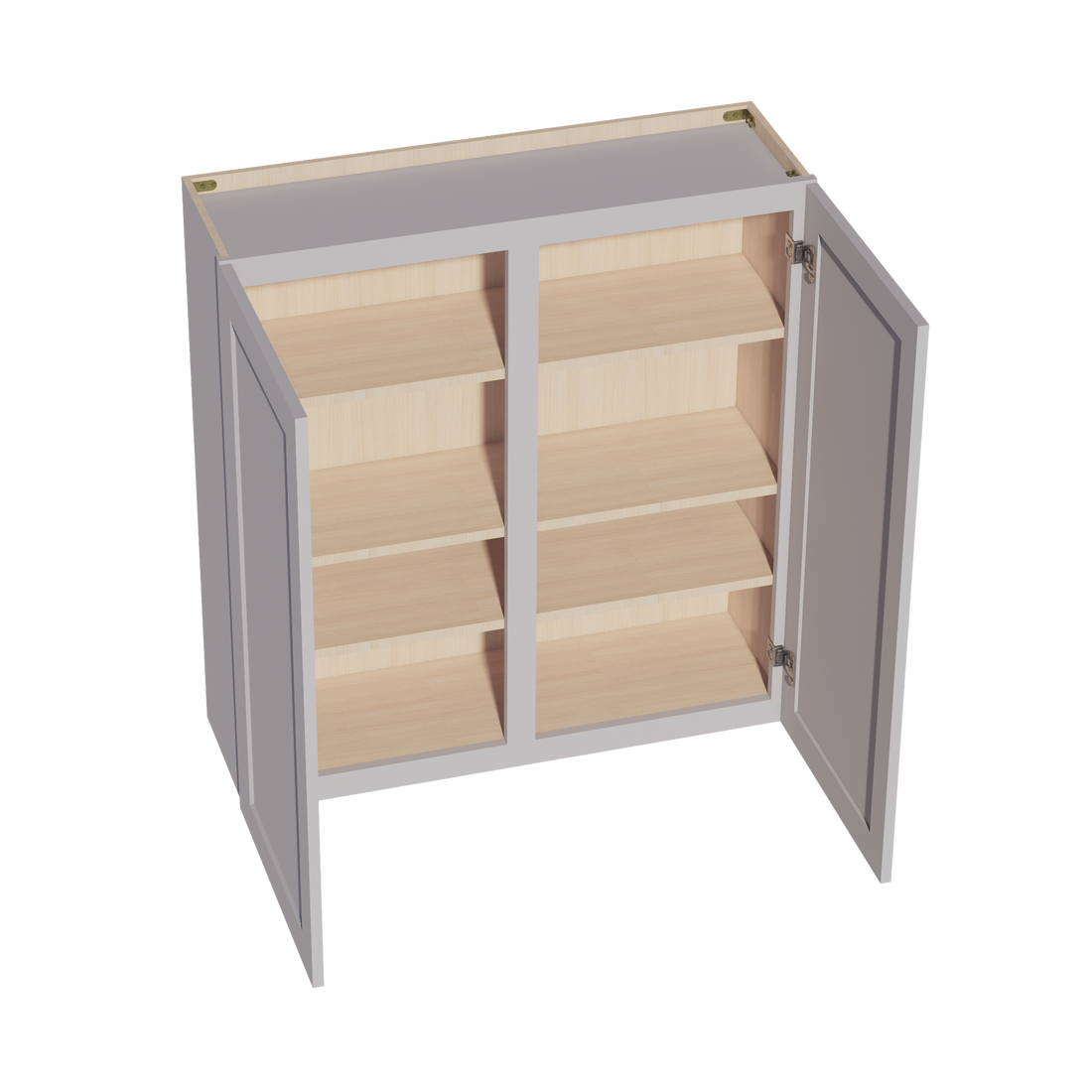 HA-W3942: Ash Gray Shaker 39"W x 42"H 2 Doors & 3 Shelves Standard Wall Cabinet