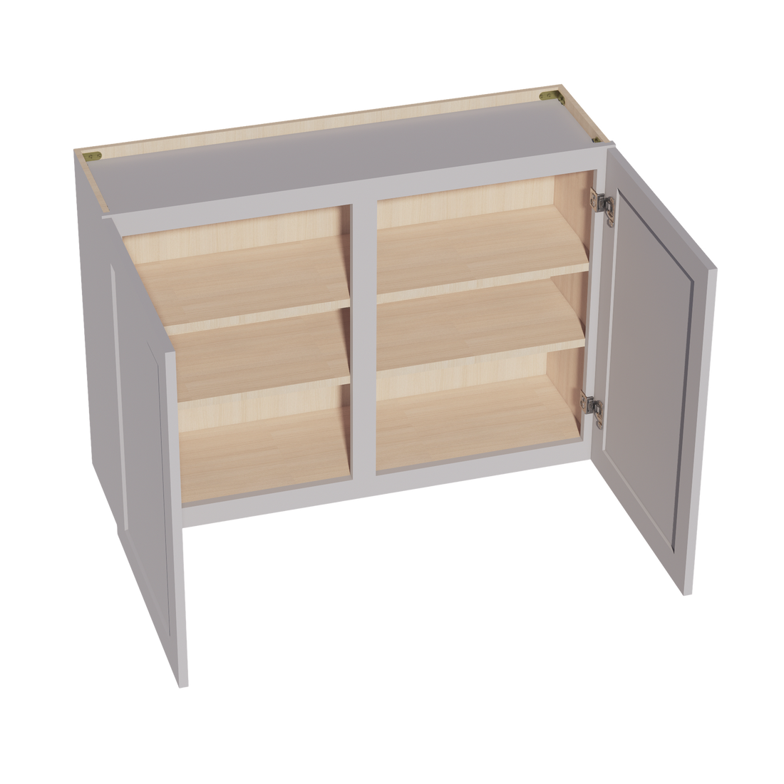 HA-W4230: Ash Gray Shaker 42"W x 30"H 2 Doors & 2 Shelves Standard Wall Cabinet