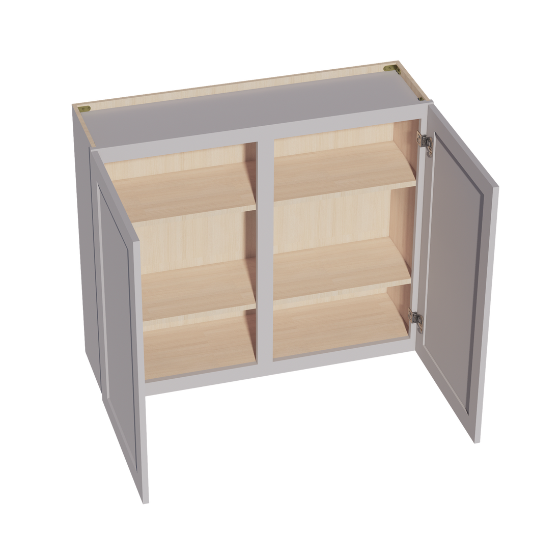 HA-W4236: Ash Gray Shaker 42"W x 36"H 2 Doors & 2 Shelves Standard Wall Cabinet