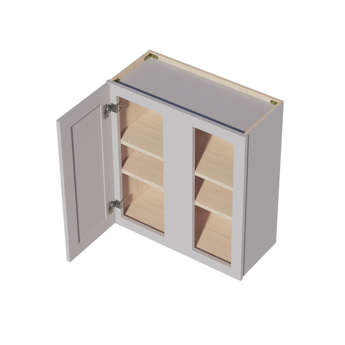 HA-WBC2730: Ash Gray Shaker 27"W x 30"H 1 Door & 2 Shelves Wall Blind Corner Cabinets
