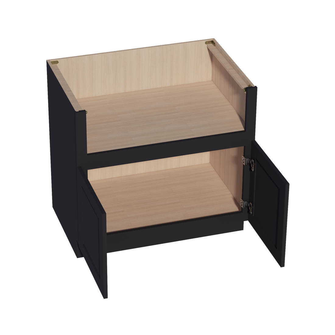HE-FS36: Ebony Black Shaker 36" 2 Doors Farm House Sink Base Cabinets