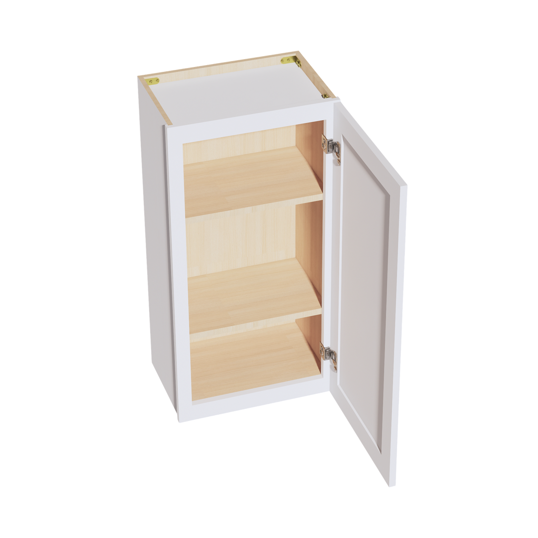 HF-W1836: Frost White Shaker 18"W x 36"H 1 Door & 2 Shelves Standard Wall Cabinet