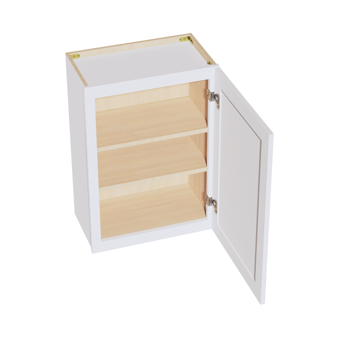 HF-W2130: Frost White Shaker 21"W x 30"H 1 Door & 2 Shelves Standard Wall Cabinet