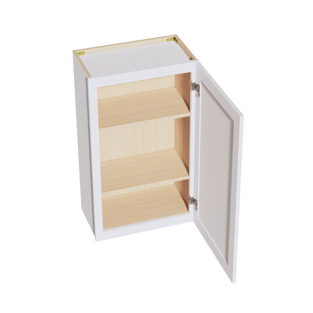 HF-W2136: Frost White Shaker 21"W x 36"H 1 Door & 2 Shelves Standard Wall Cabinet