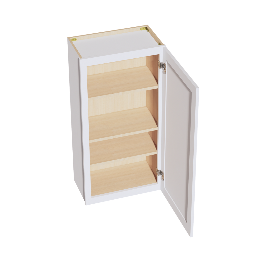 HF-W2142: Frost White Shaker 21"W x 42"H 1 Door & 3 Shelves Standard Wall Cabinet