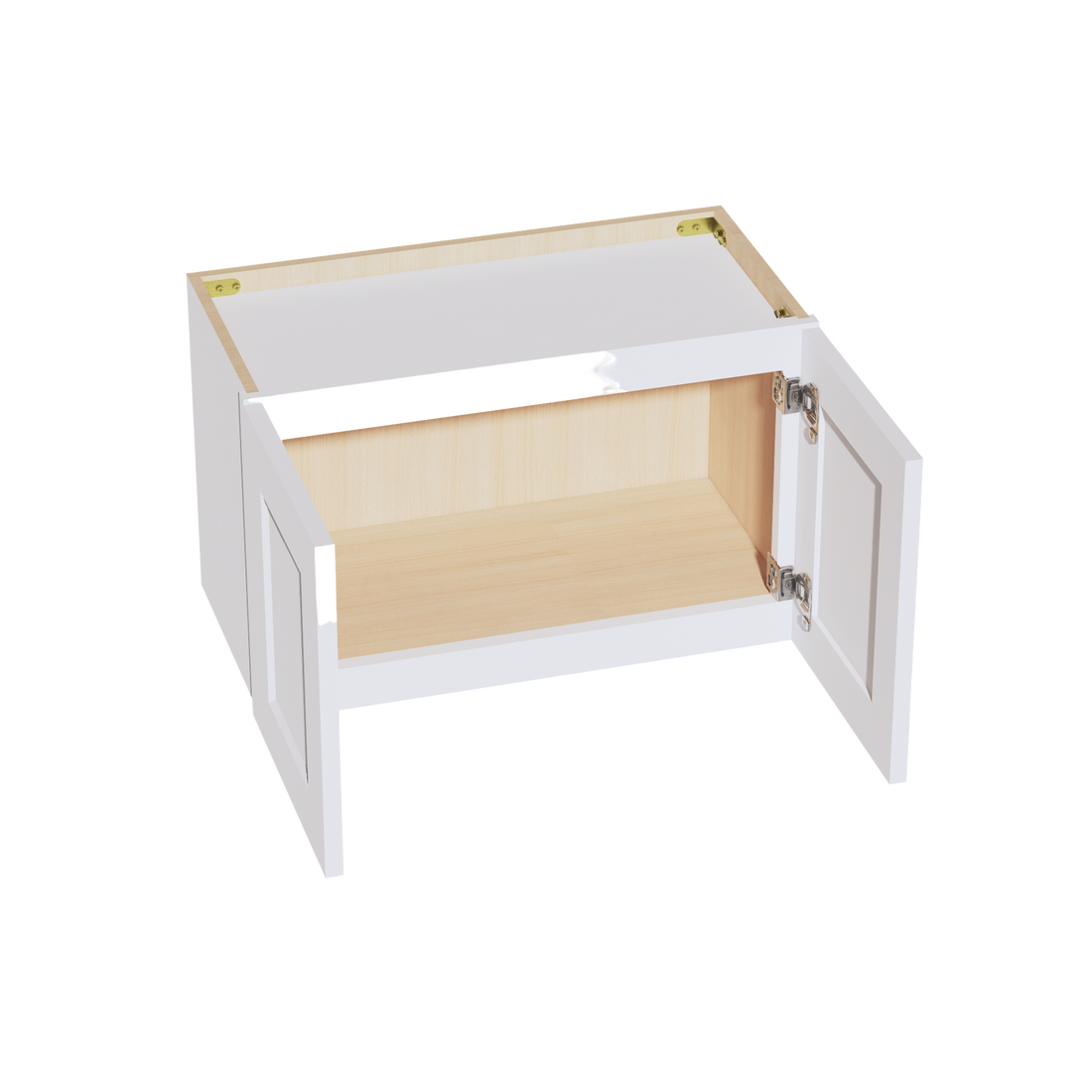 HF-W2415: Frost White Shaker 24"W x 15"H 2 Doors Standard Wall Bridge Cabinet