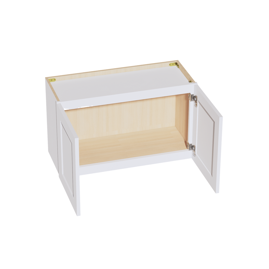 HF-W3018: Frost White Shaker 30"W x 18"H 2 Doors Standard Wall Bridge Cabinet