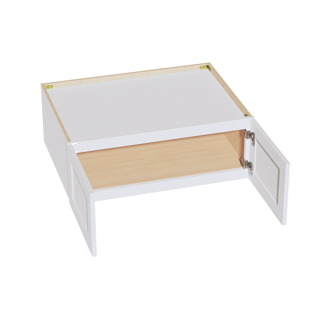 HF-W331224: Frost White Shaker 33"W x 12"H x 24"D 2 Doors Standard Bridge Wall Cabinet