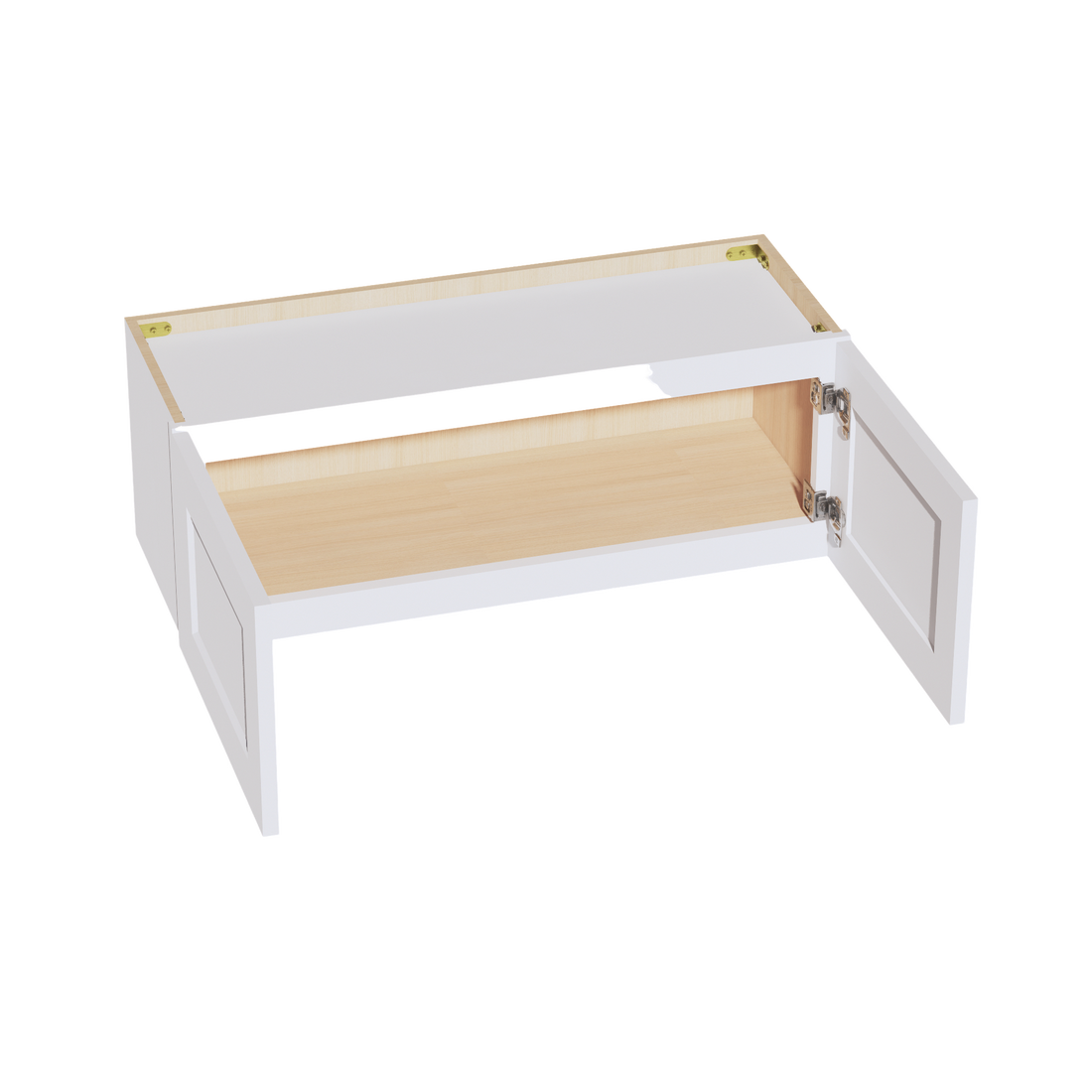 HF-W3312: Frost White Shaker 33"W x 12"H 2 Doors Standard Wall Bridge Cabinet