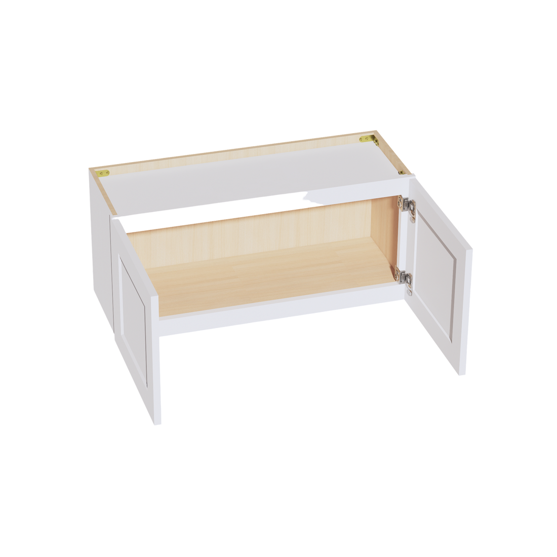 HF-W3315: Frost White Shaker 33"W x 15"H 2 Doors Standard Wall Bridge Cabinet