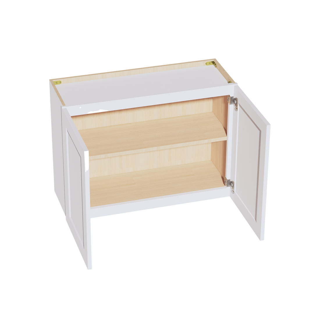 HF-W3324: Frost White Shaker 33"W x 24"H 2 Doors Standard Wall Bridge Cabinet
