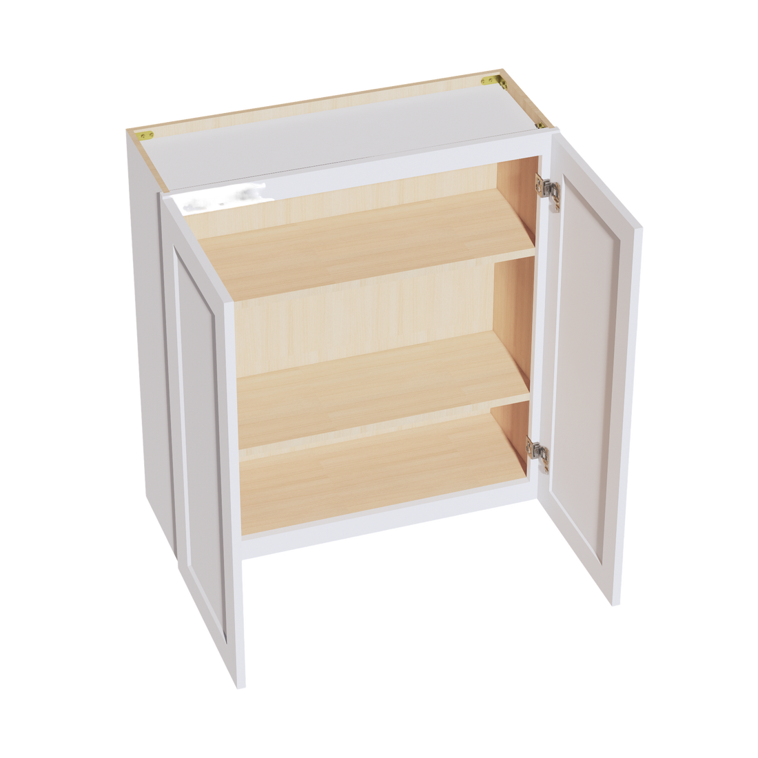HF-W3336: Frost White Shaker 33"W x 36"H 2 Doors & 2 Shelves Standard Wall Cabinet
