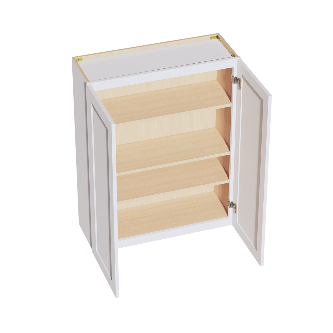 HF-W3342: Frost White Shaker 33"W x 42"H 2 Doors & 3 Shelves Standard Wall Cabinet
