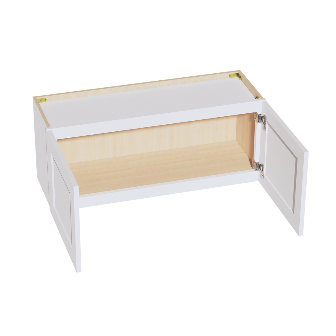 HF-W3615: Frost White Shaker 36"W x 15"H 2 Doors Standard Wall Bridge Cabinet