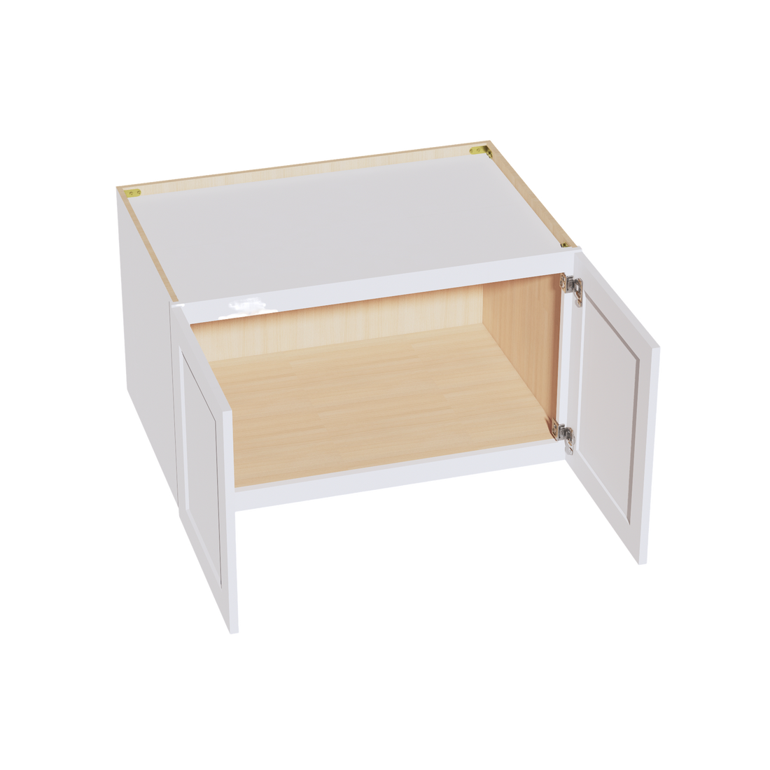 HF-W362124: Frost White Shaker 36"W x 21"H x 24"D 2 Doors & 1 Shelf Standard Bridge Wall Cabinet