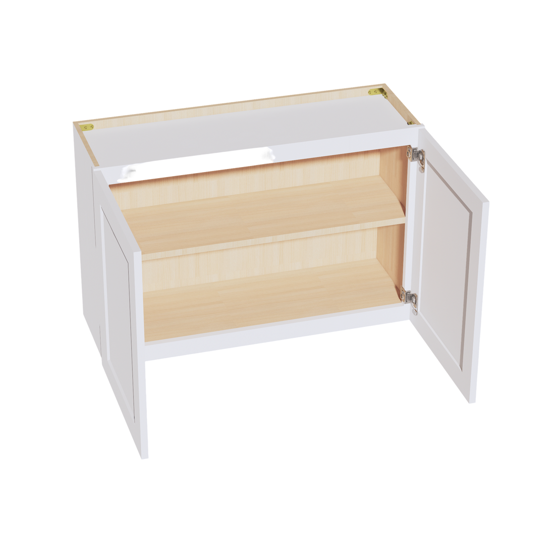 HF-W3624: Frost White Shaker 36"W x 24"H 2 Doors Standard Wall Bridge Cabinet