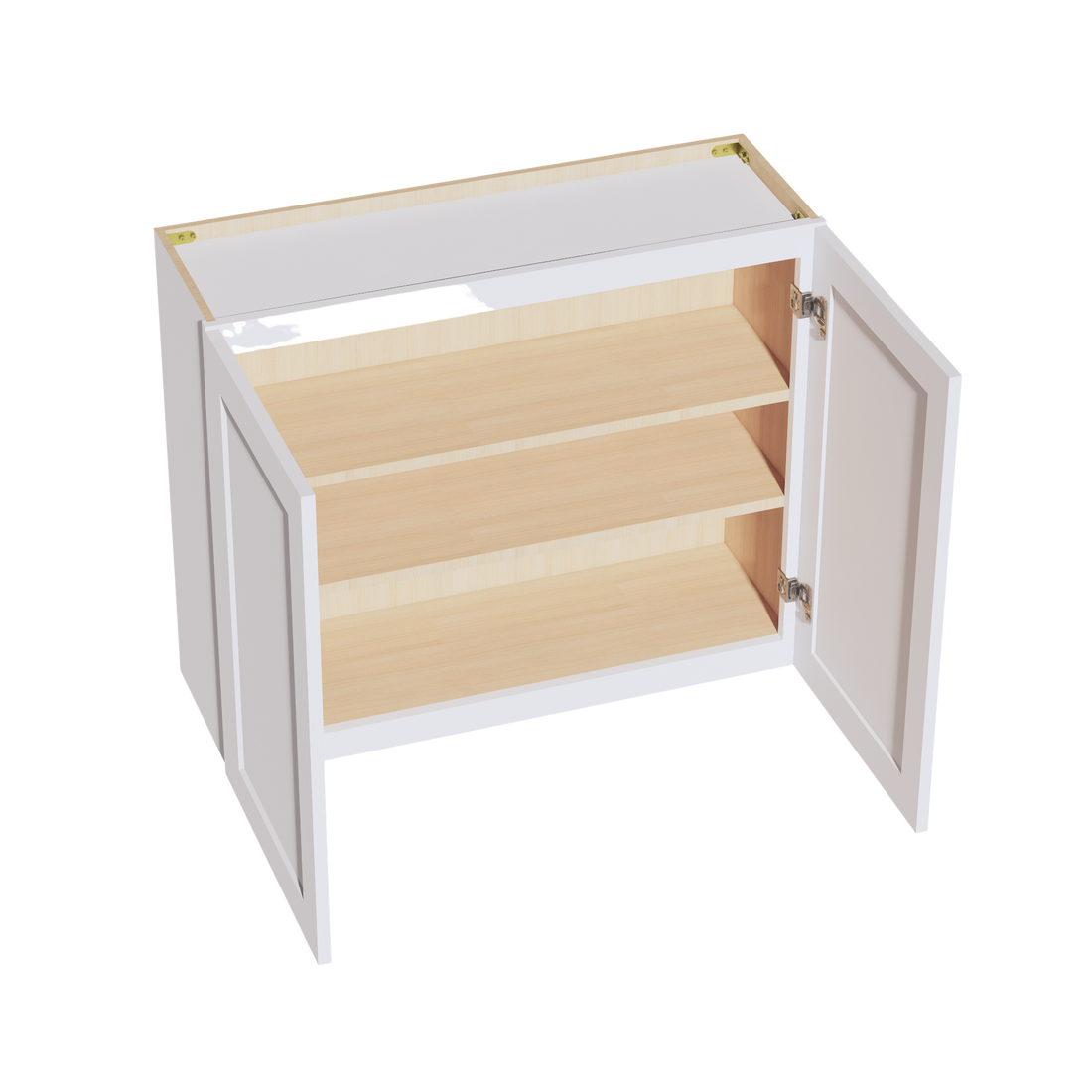 HF-W3630: Frost White Shaker 36"W x 30"H 2 Doors & 2 Shelves Standard Wall Cabinet