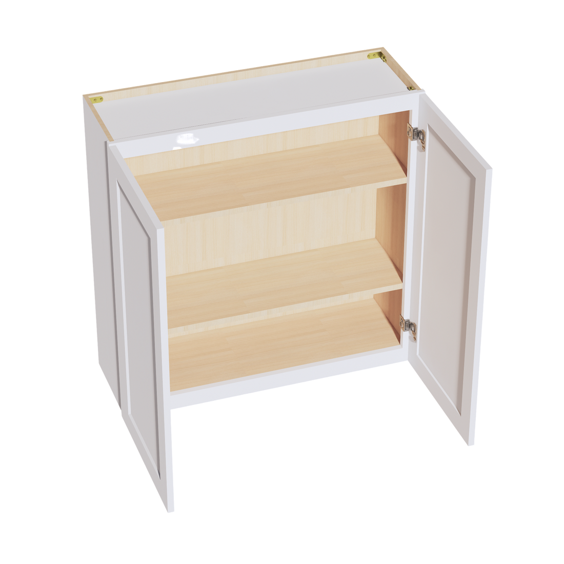 HF-W3636: Frost White Shaker 36"W x 36"H 2 Doors & 2 Shelves Standard Wall Cabinet
