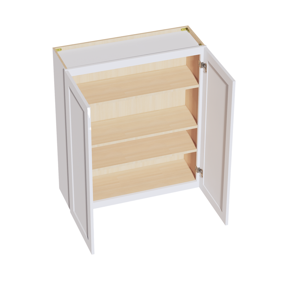 HF-W3642: Frost White Shaker 36"W x 42"H 2 Doors & 3 Shelves Standard Wall Cabinet