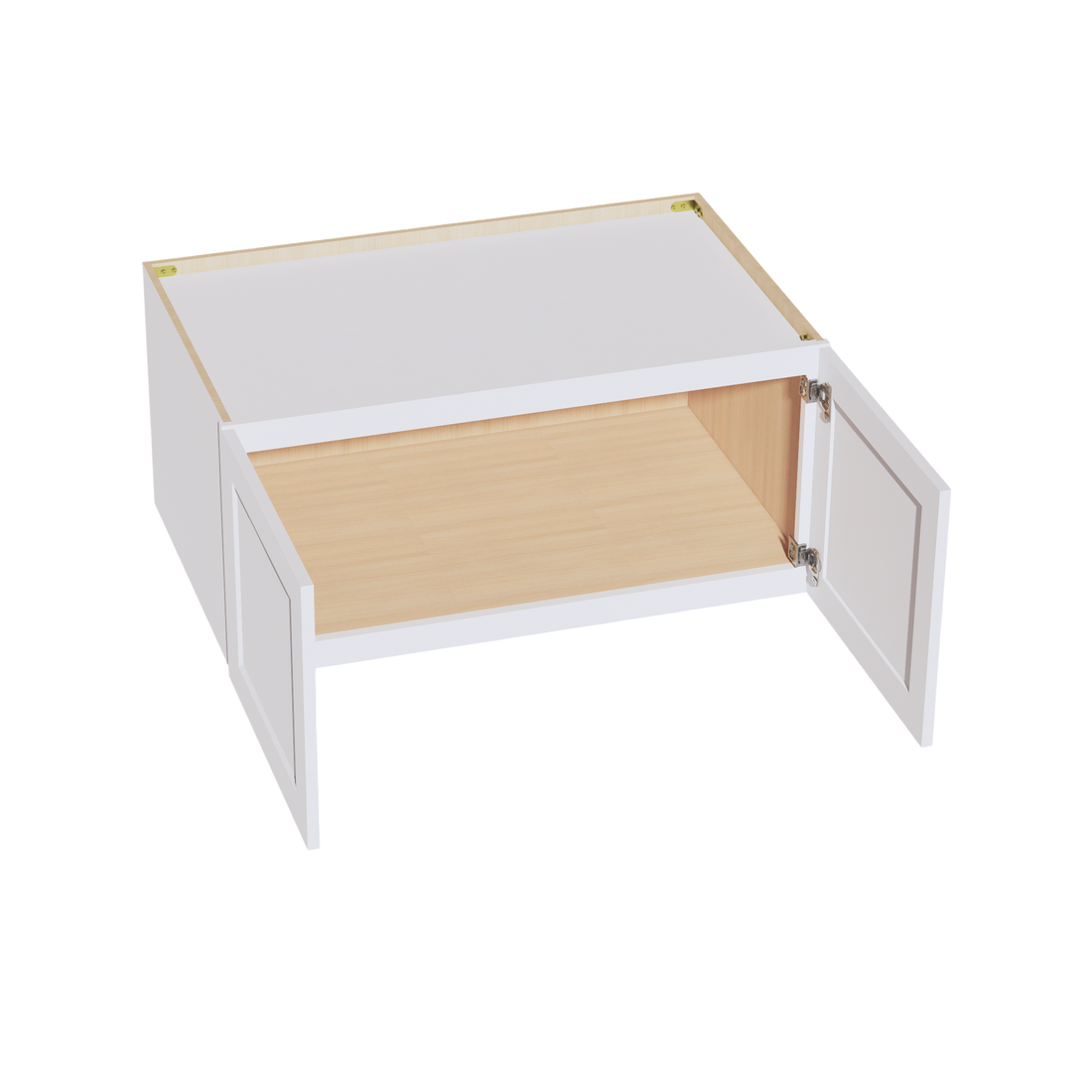 HF-W391824: Frost White Shaker 39"W x 18"H x 24"D 2 Doors Standard Bridge Wall Cabinet