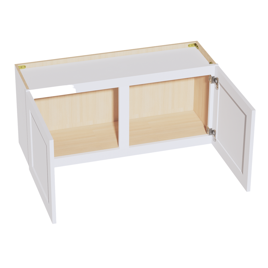 HF-W3918: Frost White Shaker 39"W x 18"H 2 Doors Standard Wall Bridge Cabinet