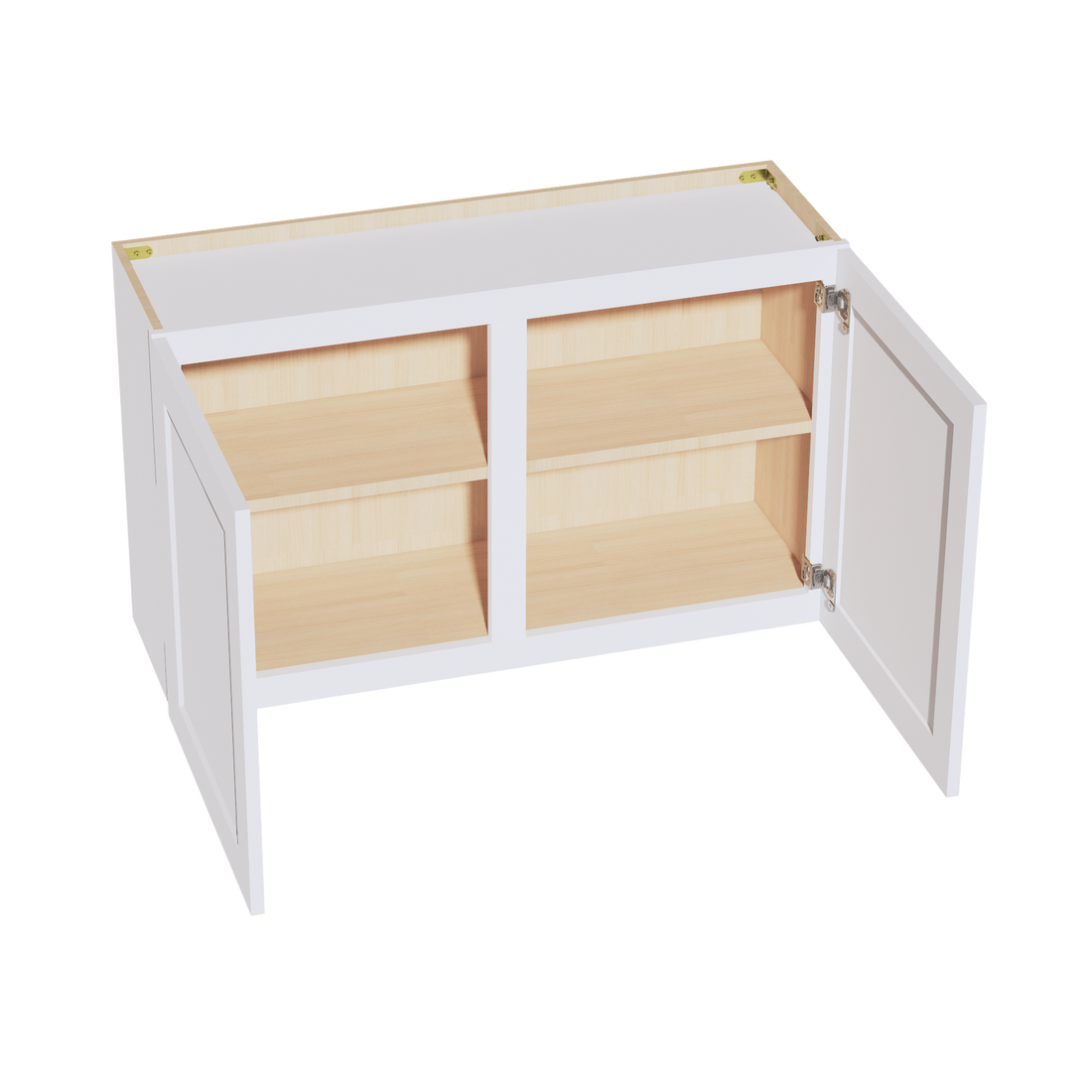 HF-W3924: Frost White Shaker 39"W x 24"H 2 Doors Standard Wall Bridge Cabinet
