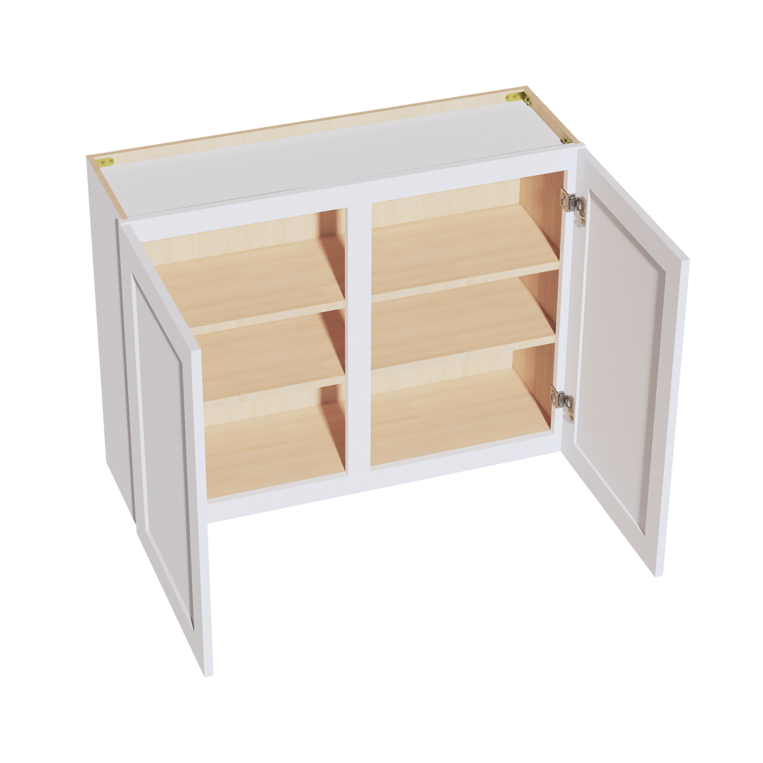 HF-W3930: Frost White Shaker 39"W x 30"H 2 Doors & 2 Shelves Standard Wall Cabinet