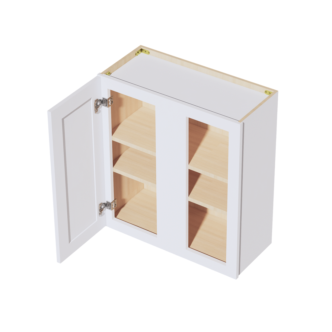 HF-WBC2730: Frost White Shaker 27"W x 30"H 1 Door & 2 Shelves Wall Blind Corner Cabinets