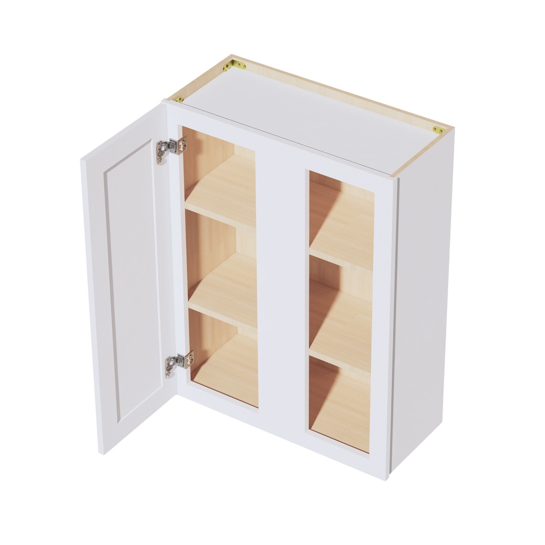 HF-WBC2736: Frost White Shaker 27"W x 36"H 1 Door & 2 Shelves Wall Blind Corner Cabinets