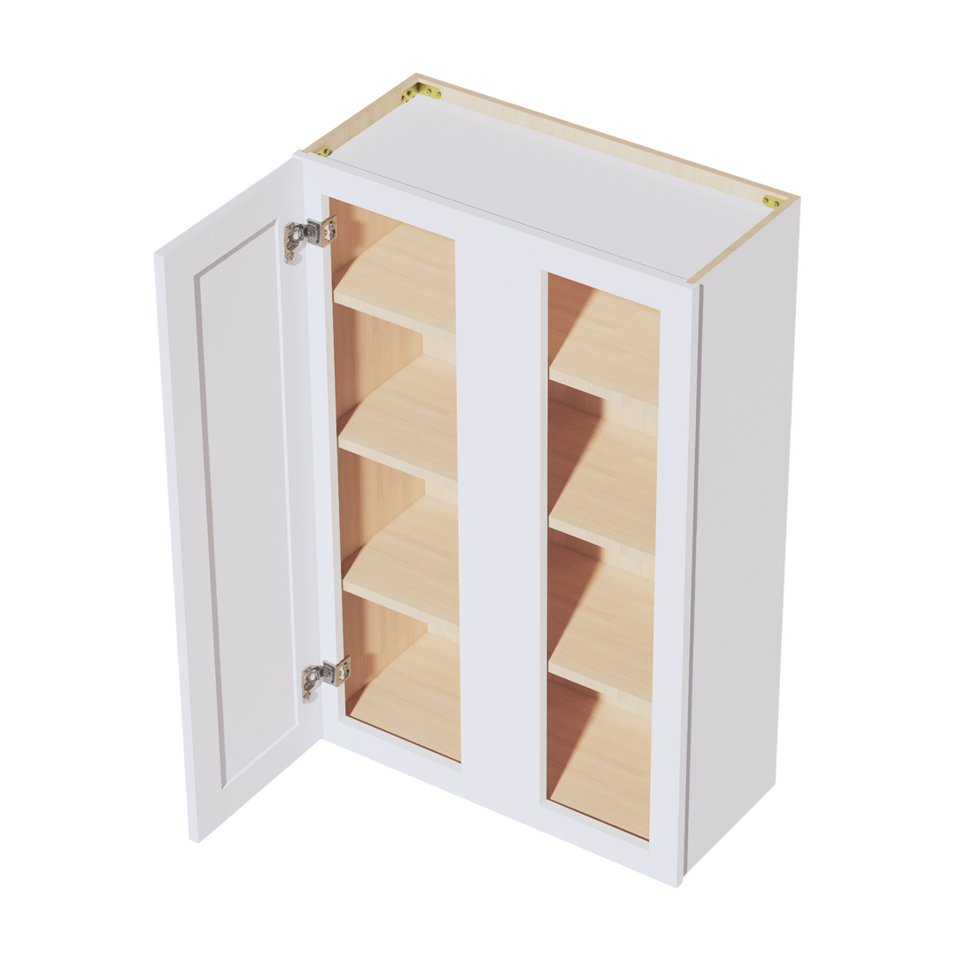 HF-WBC2742: Frost White Shaker 27"W x 42"H 1 Door & 2 Shelves Wall Blind Corner Cabinets