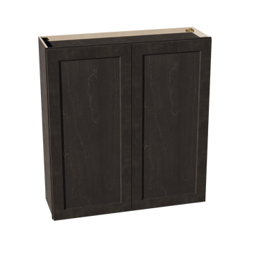 HG-W3942: Dark Gray Shaker 39"W x 42"H 2 Doors & 3 Shelves Standard Wall Cabinet
