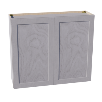 HLG-W4236: Light Gray Shaker 42"W x 36"H 2 Doors & 2 Shelves Standard Wall Cabinet