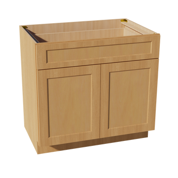 HT-B36: Timber Wood Shaker 36" 1 Drawer 2 Doors Standard Base Cabinet