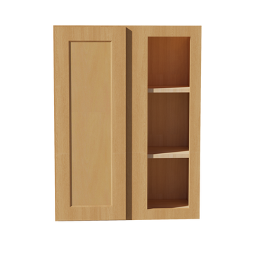 HT-WBC2736: Timber Wood Shaker 27"W x 36"H 1 Door & 2 Shelves Wall Blind Corner Cabinets