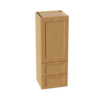 HT-WD1848: Timber Wood Shaker 18"W x 48"H 1 Door & 2 Drawers Special Wall Cabinet