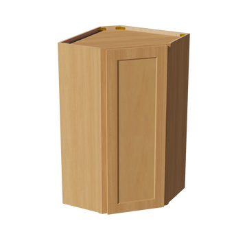 HT-WDC2442: Timber Wood Shaker 24"W x 42"H 1 Door & 2 Shelves Diagonal Wall Corner Cabinet